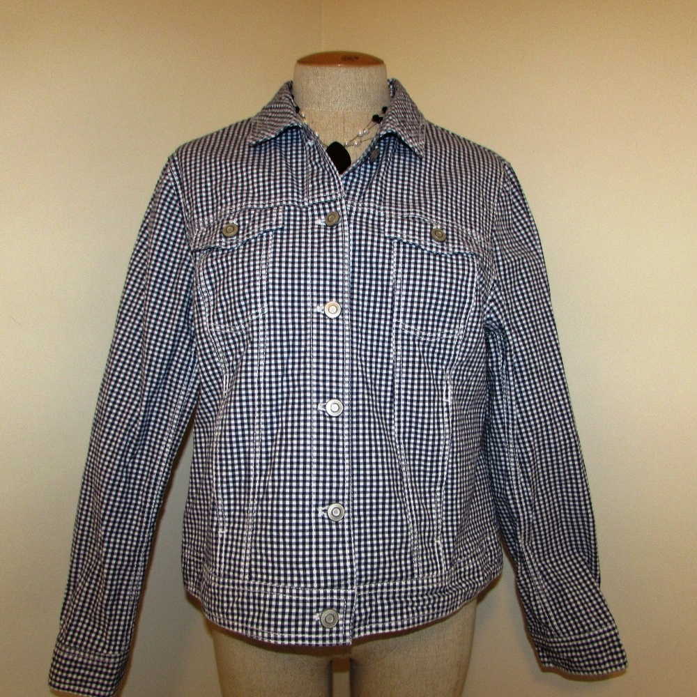 Peck and Peck XL Blk & White checked jacket NWOT